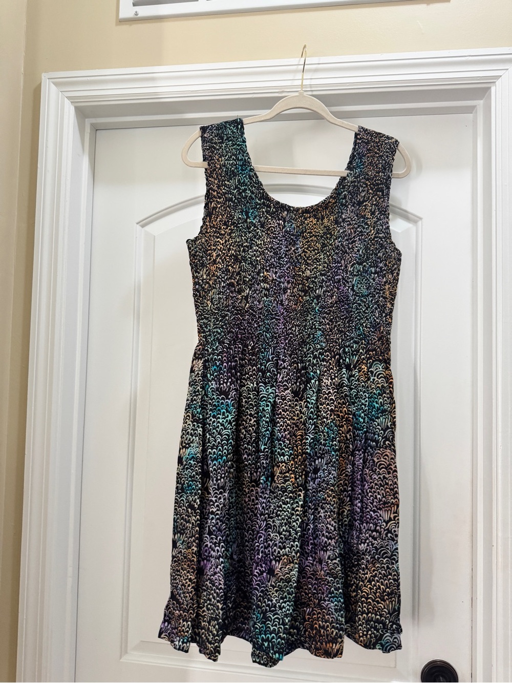 Casual Sleeveless Multicolor Patterned Dress